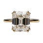 6.3 ct DEW White Moissanite Asscher Solitaire Ring - 18K Gold Vermeil on 925 Sterling Silver