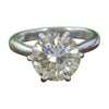 4.18 ct DEW White Moissanite Round Solitaire Ring - 18K Gold Vermeil on 925 Sterling Silver