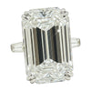 7.3 ct DEW White Moissanite Emerald Solitaire Ring - 18K Gold Vermeil on 925 Sterling Silver
