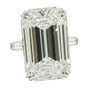 7.3ct DEW White Moissanite Emerald Solitaire Ring