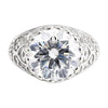 9.85 ct DEW White Moissanite Round Solitaire Ring - 18K Gold Vermeil on 925 Sterling Silver