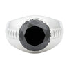 5.2 ct DEW Black Moissanite Round Solitaire Ring - 18K Gold Vermeil on 925 Sterling Silver