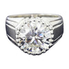 6.35 ct DEW White Moissanite Round Solitaire Ring - 18K Gold Vermeil on 925 Sterling Silver