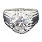 6.35ct DEW White Moissanite Round Solitaire Ring