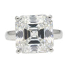 16.1 ct DEW White Moissanite Asscher Solitaire Ring - 18K Gold Vermeil on 925 Sterling Silver