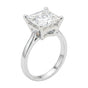 4.15ct DEW White Moissanite Princess Solitaire Ring
