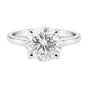 4.0ct DEW White Moissanite Round Solitaire Ring