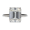 4.15 ct DEW White Moissanite Emerald Solitaire Ring - 18K Gold Vermeil on 925 Sterling Silver