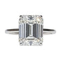 4.15ct DEW White Moissanite Emerald Solitaire Ring