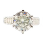 6.6ct DEW White Moissanite Round Solitaire Ring