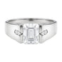 4.0ct DEW White Moissanite Radiant Solitaire Ring