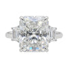 5.7 ct DEW White Moissanite Radiant Solitaire Ring - 18K Gold Vermeil on 925 Sterling Silver