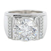 5.95 ct DEW White Moissanite Round Solitaire Ring - 18K Gold Vermeil on 925 Sterling Silver