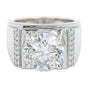 5.95ct DEW White Moissanite Round Solitaire Ring