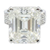 12.65 ct DEW White Moissanite Emerald Solitaire Ring - 18K Gold Vermeil on 925 Sterling Silver