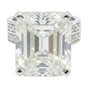 12.65ct DEW White Moissanite Emerald Solitaire Ring