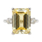 7.5ct DEW Champagne Moissanite Emerald Solitaire Ring
