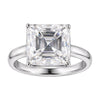 16.1 ct DEW White Moissanite Radiant Solitaire Ring - 18K Gold Vermeil on 925 Sterling Silver