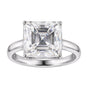 16.1ct DEW White Moissanite Radiant Solitaire Ring