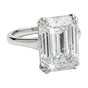 22.6ct DEW White Moissanite Emerald Solitaire Ring