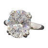 21.0 ct DEW White Moissanite Oval Solitaire Ring - 18K Gold Vermeil on 925 Sterling Silver