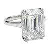 10.0 ct DEW White Moissanite Emerald Solitaire Ring - 18K Gold Vermeil on 925 Sterling Silver
