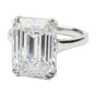 4.8ct DEW White Moissanite Emerald Solitaire Ring