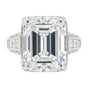 25.5ct DEW White Moissanite Emerald Solitaire Ring