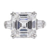 9.5 ct DEW White Moissanite Asscher Solitaire Ring - 18K Gold Vermeil on 925 Sterling Silver