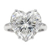 7.2 ct DEW White Moissanite Heart Solitaire Ring - 18K Gold Vermeil on 925 Sterling Silver