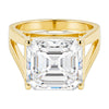 6.3 ct DEW Emerald Moissanite Asscher Solitaire Ring - 18K Gold Vermeil on 925 Sterling Silver