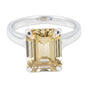 4.7ct DEW Champagne Moissanite Emerald Solitaire Ring