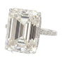 18.65ct DEW White Moissanite Emerald Solitaire Ring
