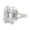9.25 ct DEW White Moissanite Emerald Solitaire Ring - 18K Gold Vermeil on 925 Sterling Silver