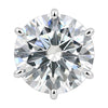 27.0 ct DEW White Moissanite Round Solitaire Ring - 18K Gold Vermeil on 925 Sterling Silver