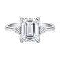 5.7ct DEW White Moissanite Emerald Solitaire Ring