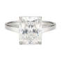 16.5ct DEW White Moissanite Emerald Solitaire Ring