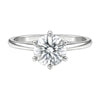 5.3 ct DEW White Moissanite Round Solitaire Ring - 18K Gold Vermeil on 925 Sterling Silver