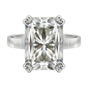9.45ct DEW White Moissanite Radiant Solitaire Ring