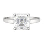 7.85ct DEW White Moissanite Asscher Solitaire Ring