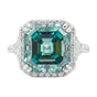 8.7ct DEW Blue Moissanite Asscher Solitaire Ring