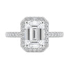 4.5 ct DEW White Moissanite Emerald Solitaire Ring - 18K Gold Vermeil on 925 Sterling Silver