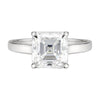 4.2 ct DEW White Moissanite Asscher Solitaire Ring - 18K Gold Vermeil on 925 Sterling Silver
