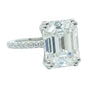 8.7ct DEW White Moissanite Emerald Solitaire Ring