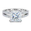 4.25 ct DEW White Moissanite Princess Solitaire Ring - 18K Gold Vermeil on 925 Sterling Silver