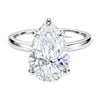 8.35 ct DEW White Moissanite Pear Solitaire Ring - 18K Gold Vermeil on 925 Sterling Silver