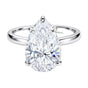 8.35ct DEW White Moissanite Pear Solitaire Ring