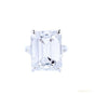 8.30 ct DEW Emerald Cut Off White Moissanite Ring Certified Sparkle 18K Gold Plated Ver 18K Gold Plated