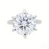 8.50 ct DEW Certified Round Cut White Moissanite Solitaire Ring In 18K Gold Plated Verm 18K Gold Plated – white background main image