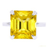 8.50 ct DEW Emerald Champagne Treated Moissanite Ring in – Certified 18K Gold Plated Ve 18K Gold Plated – white background main image